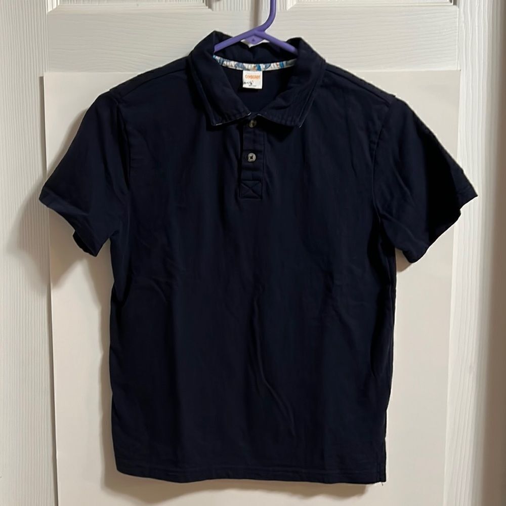 Gymboree size youth boys Large (10/12) navy blue polo shirt